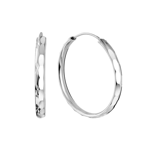 Diamond Cut Endless Hoop