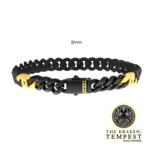 Matte Black and Gold Cuban Bracelet
