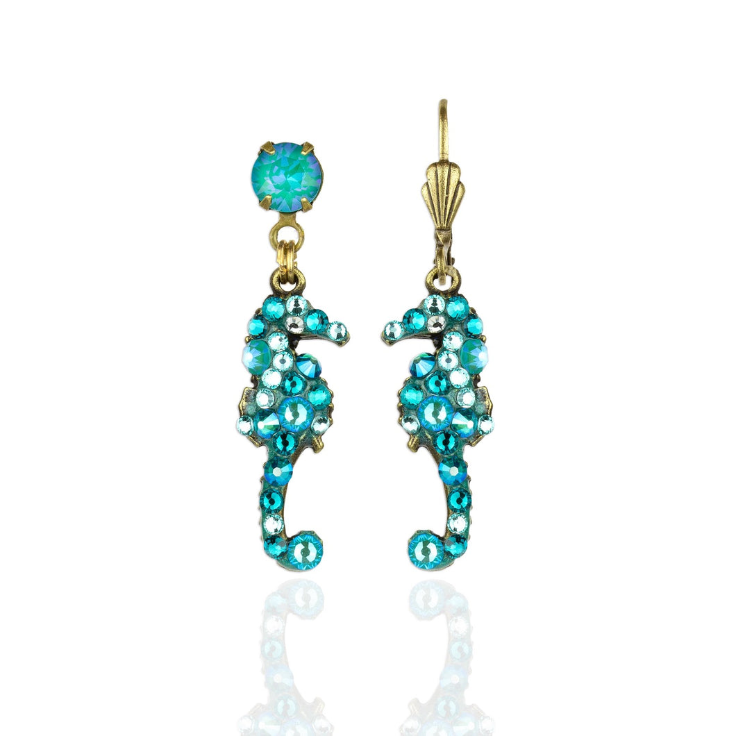 Crystal Seahorse Drop Earrings